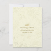 Elegante Gold Floral Frame Wedding Route Detail Einladung (Rückseite)