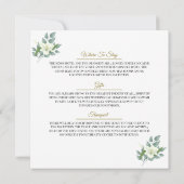 Elegante Gold Floral Green Geometric Wedding Einla Einladung (Rückseite)