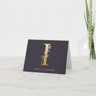 Elegante Gold Floral I Monogram Chic Personalisier