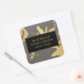 Elegante Gold Floral III Personalisiert Stickers (Umschlag)