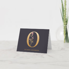 Elegante Gold Floral O Monogram Chic Personalisier