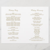 Elegante Gold Floral Peony Wedding Programs (Rückseite)