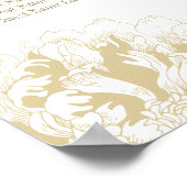 Elegante Gold Floral Peony Wedding Seating Poster (Ecke)