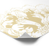 Elegante Gold Floral Peony Wedding Seating Poster (Ecke)