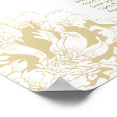 Elegante Gold Floral Peony Wedding Seating Poster (Ecke)