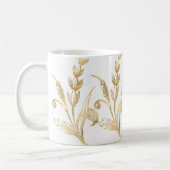 Elegante Gold Floral Personalisiert Coffee Tasse (Links)