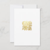 Elegante Gold Floral Response Card RSVP Karte (Rückseite)