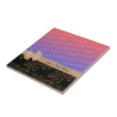 Elegante Gold Floral Ribbon Ihr Foto Tile Fliese (Seite)