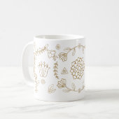 Elegante Gold Floral Tasse (Vorderseite Links)