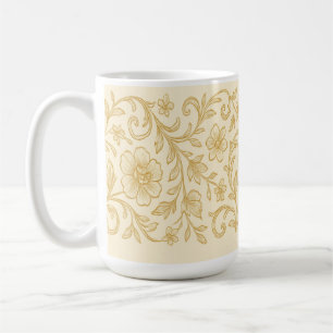 Elegante Gold Floral Tasse - Vintager botanischer