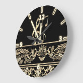 Elegante Gold Floral, Violinschlüssel, Hinweis Große Wanduhr (Winkel)