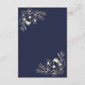 Elegante Gold Floral Wedding Karte (Rückseite)