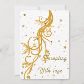 Elegante Gold Floral Wedding RSVP Card (Rückseite)