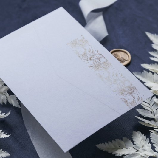 Elegante Gold Floral Wedding Rücksendeadresse