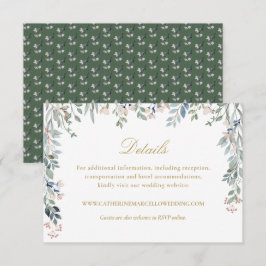 Elegante Gold Floral Wildblumen Hochzeiten Details Begleitkarte