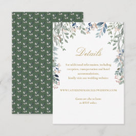 Elegante Gold Floral Wildblumen Hochzeiten Details Begleitkarte