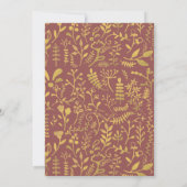 Elegante Gold Floral Wreath Wedding Einladung (Rückseite)