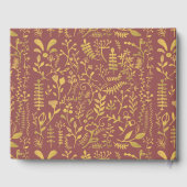 Elegante Gold Floral Wreath Wedding Gästebuch (Rückseite)