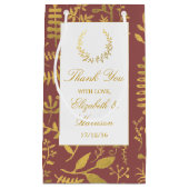 Elegante Gold Floral Wreath Wedding Kleine Geschenktüte (Vorderseite)