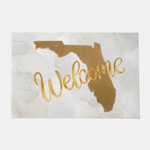 Elegante Gold Florida State Karte Willkommen