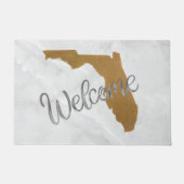 Elegante Gold Florida State Map Willkommensgruß Fußmatte (Vorderseite)