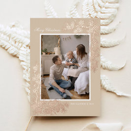 Elegante Gold Foil 2 Foto Weihnachtskarte Folieneinladung