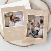 Elegante Gold Foil 2 Foto Weihnachtskarte Folieneinladung