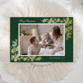 Elegante Gold Foil 2 Foto Weihnachtskarte Folieneinladung
