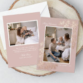 Elegante Gold Foil 2 Foto Weihnachtskarte Folieneinladung