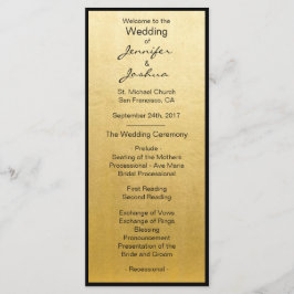 Elegante Gold Foil Black Design Hochzeitsprogramme Programm