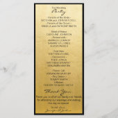 Elegante Gold Foil Black Design Hochzeitsprogramme Programm (Rückseite)
