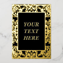 Elegante Gold Foil Blank Card mit Barockrahmen