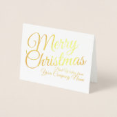 Elegante Gold Foil Business Weihnachtskarte Folienkarte (Vorderseite)