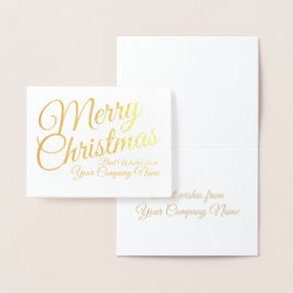 Elegante Gold Foil Business Weihnachtskarte Folienkarte