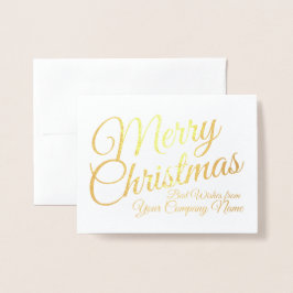 Elegante Gold Foil Business Weihnachtskarte Folienkarte