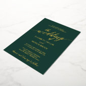 Elegante Gold Foil Calligrafy | Emerald Wedding Folieneinladung (Gedreht)