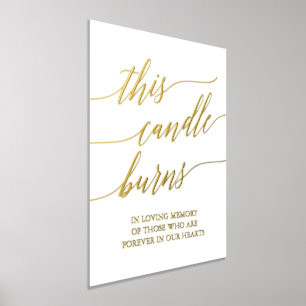 Elegante Gold Foil Calligrafy This Candle Burns Foliendrucke