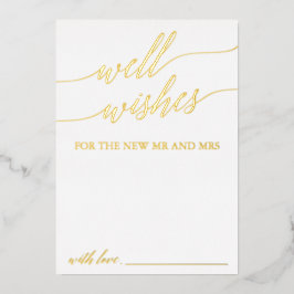 Elegante Gold Foil Calligrafy Wishings Cards Folieneinladung