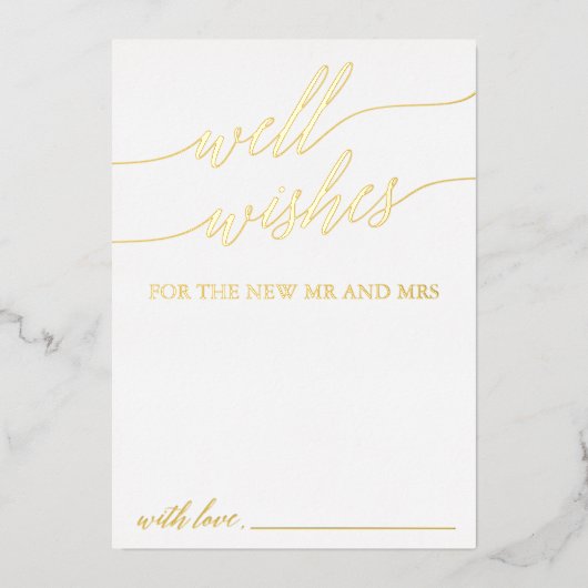 Elegante Gold Foil Calligrafy Wishings Cards Folieneinladung (Vorderseite)