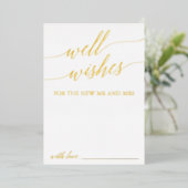 Elegante Gold Foil Calligrafy Wishings Cards Folieneinladung (Stehend vorne)
