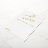 Elegante Gold Foil Calligrafy Wishings Cards Folieneinladung (Gedreht)