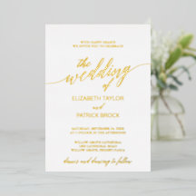 Elegante Gold Foil Calligraphy Wedding