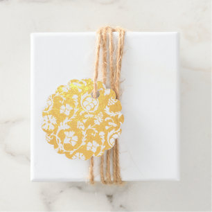 Elegante Gold Foil Damask Minimalistisch Foil Gefa Geschenkanhänger