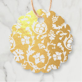 Elegante Gold Foil Damask Minimalistisch Foil Gefa Geschenkanhänger