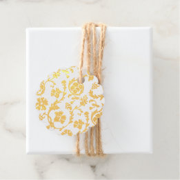 Elegante Gold Foil Damask Minimalistisch Foil Gefa Geschenkanhänger