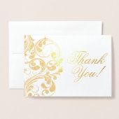 Elegante Gold Foil Dankeschön Card Folienkarte (Vorderseite mit Umschlag)