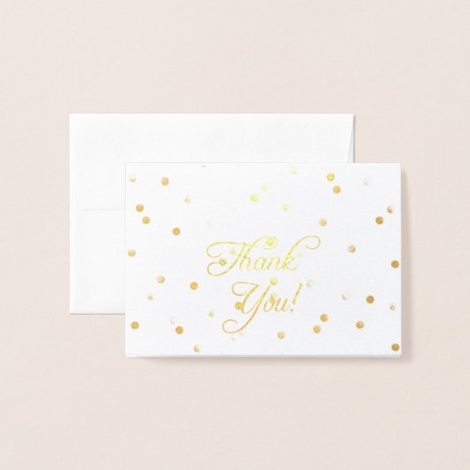 Elegante Gold Foil Dankeschön Hinweise Folienkarte (Vorderseite mit Umschlag)