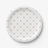 Elegante Gold Foil Dots Metallic Hostess Pappteller (Vorderseite)