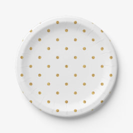 Elegante Gold Foil Dots Metallic Hostess Pappteller