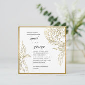 ELEGANTE GOLD FOIL FLORAL COUPLES DEUTLICH EINLADE DANKESKARTE (Stehend Vorderseite)